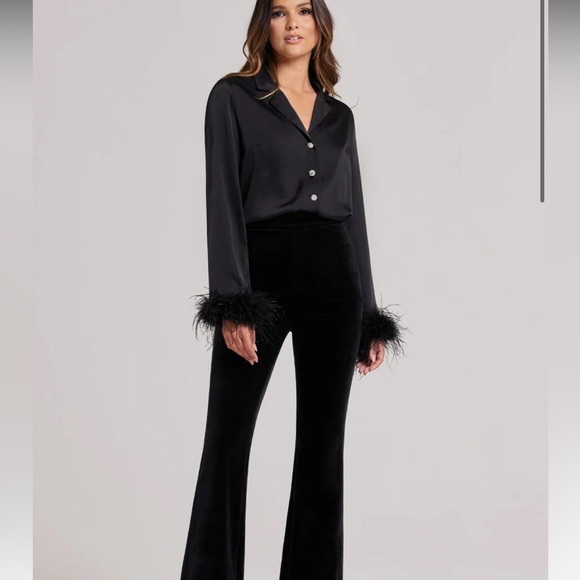 NADINE MERABI Tops - Nadine Merabi Silk Feather Top
